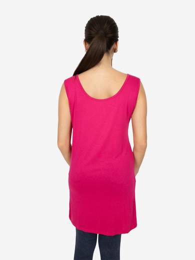 Women's long curvy basic tank top in stretch viscose – One size