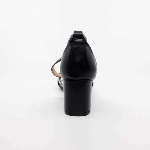 Sandali Gioiello Eleganti Neri con Tacco Largo e Strass – BSC-25-NERO