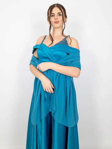 JEAN CRYÒ Abito lungo elegante da cerimonia con spacco 35340