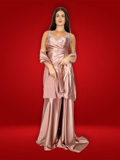 Vestito Cerimonia Elegante Lungo Da Testimone Sposa Con Spacco