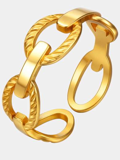 Strabello Bijoux Golden Link Ring 88467-0