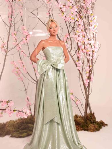 Bianca Brandi Abito Lungo da Cerimonia in Tessuto Spalmato con Fiocco Sartoriale 29603