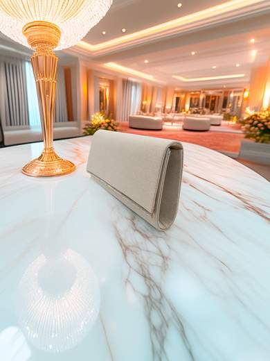 JESSICA Pochette Avorio Glitterata da Cerimonia con Strass e Catenella Removibile A-2479-AVORIO