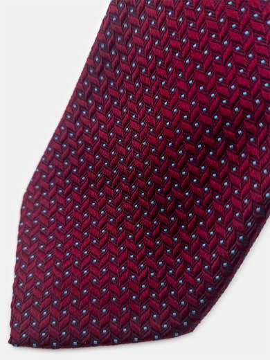 Bordeaux Geometric Silk Tie