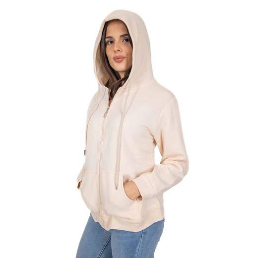 Felpa Donna con Zip Oversize e Cappuccio Tasche Frontali