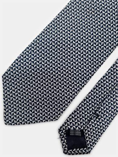 Blue Silk Tie with Micro Pattern