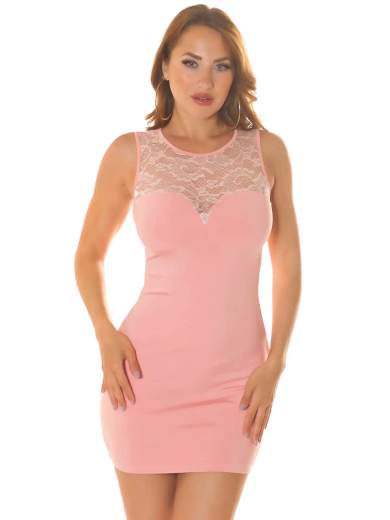 Vestito Corto Aderente Con Pizzo Per Serate Glamour