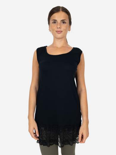 Canotta Lunga Curvy con Pizzo per Donna – Morbida e Comoda