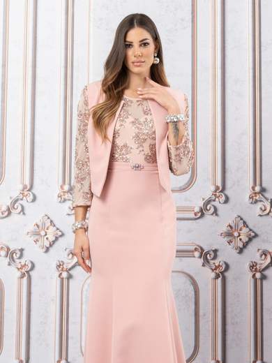 JEAN CRYÒ Abito Lungo a Sirena con Giacca e Corpetto in Paillettes 35484