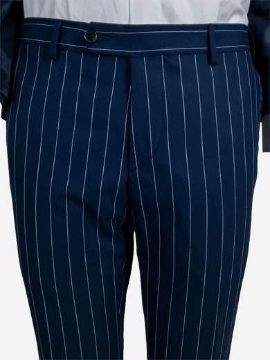 Men's Blue Pinstripe Comfort Stretch Drop 7 Suit