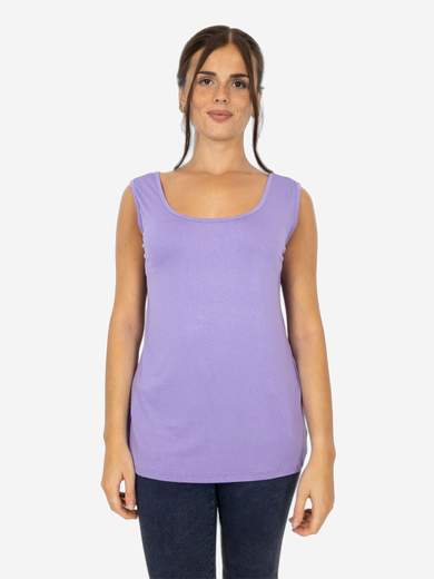 Canotta Donna Curvy Oversize a Spalla Larga in Viscosa Elasticizzata