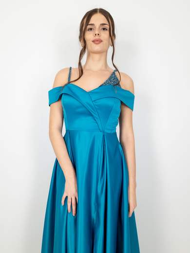 JEAN CRYÒ Abito lungo elegante da cerimonia con spacco 35340