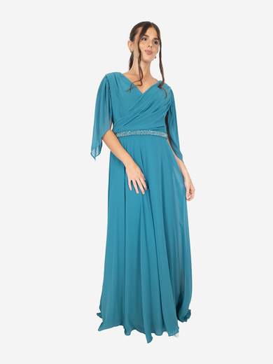 Sologioie Curvy Abito lungo elegante curvy con maniche fluide e fascia strass YSD850TU2479