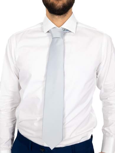 Cravatta Uomo Elegante Tinta Unita Nero - Lunghezza 142 Cm, Larghezza 9 Cm, Tessuto Poliestere Resistente, Prodotta A Mano Nel Regno Unito