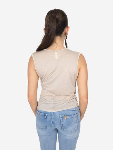 Canotta con scollo morbido e drappeggio - 100% TENCEL
