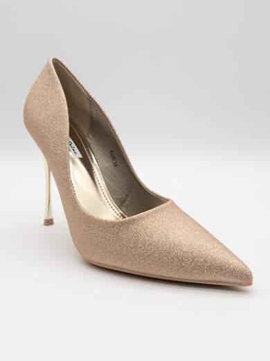 Gold ceremony pumps with 11 cm high heel