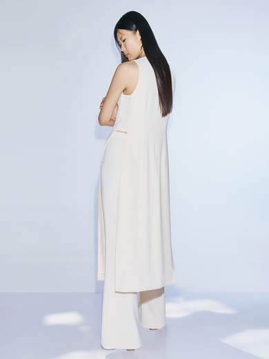 TWINS Completo da Cerimonia Donna Top Lungo con Applicazioni e Pantalone Fluido T4988