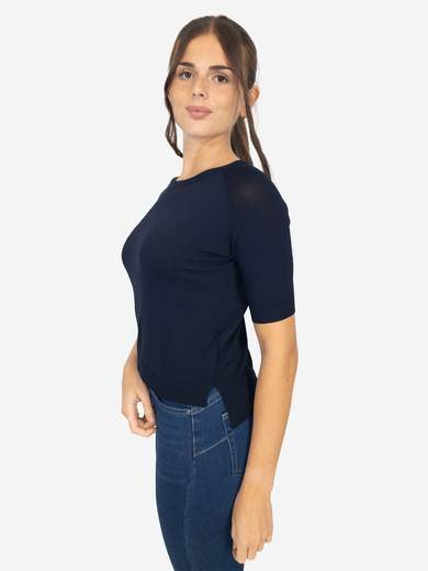 Kesy Women's slim fit crew neck top with side slits OL_11754