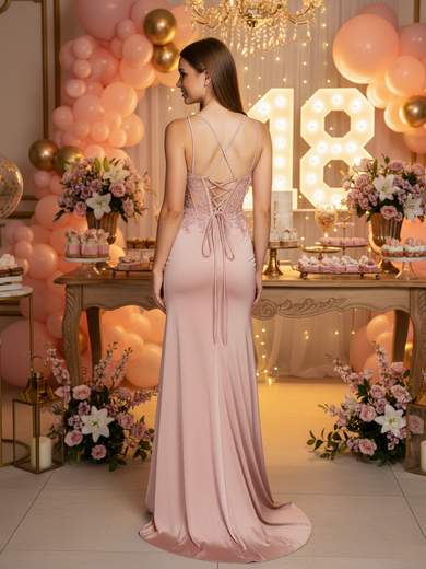 STRABELLO CERIMONIA Abito Lungo a Sirena Glitterato con Spacco per Festa di 18 Anni 7087F