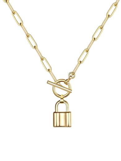 Strabello Bijoux Golden Lock Necklace 87182-0