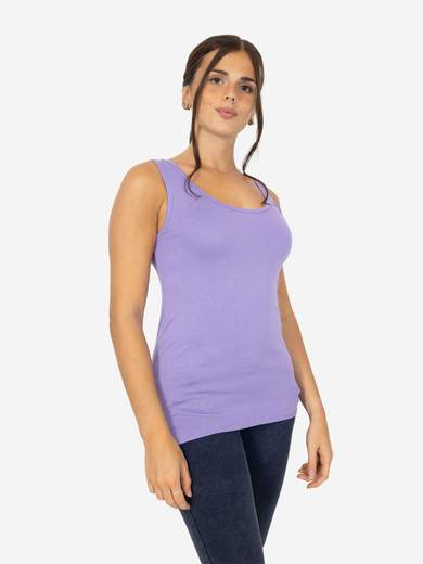 Slim Fit Women’s Tank Top with Wide Straps in Stretch Viscose