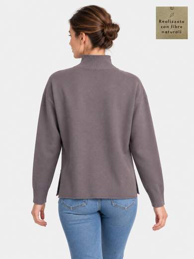 Roll Neck Jumper in 100% Combed Virgin Wool