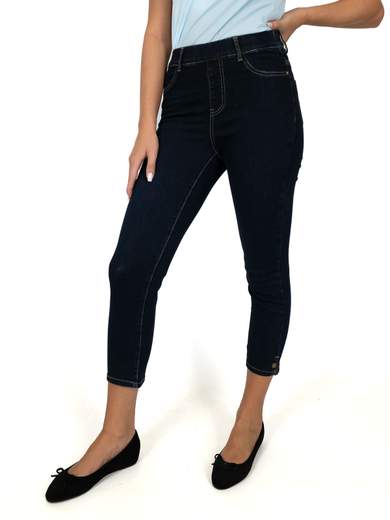 Emanuela Costa Jeans Con Elastico In Vita Donna Elasticizzati Capri Slim Fit