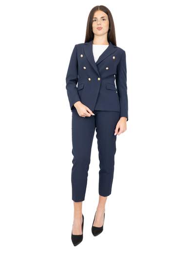 NORMEET Tailleur Pantalone Con Giacca Doppiopetto Per Matrimonio O Laurea P24-34-P13