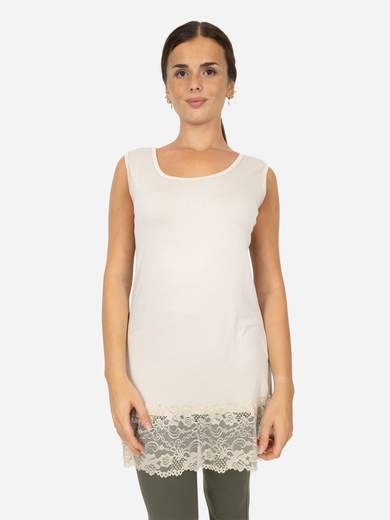 Canotta Lunga Curvy con Pizzo per Donna – Morbida e Comoda