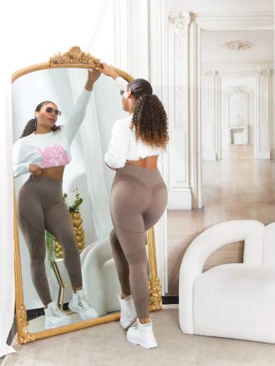 KOUCLA Leggings Modellanti a Vita Alta con Scrunch 0000HL-1367