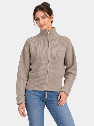 Intreccio Maglia a pannocchia con zip doppio cursore CE4300