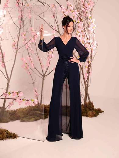 Bianca Brandi Jumpsuit Elegante da Cerimonia con Gonna in Georgette 29626