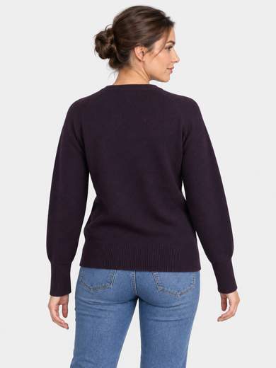 Soft Crew-Neck Sweater with Textured Front