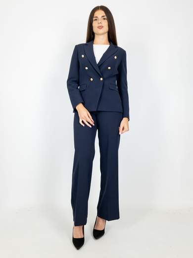 Pantaloni A Palazzo Eleganti Vita Alta Donna In Tessuto Tecnico