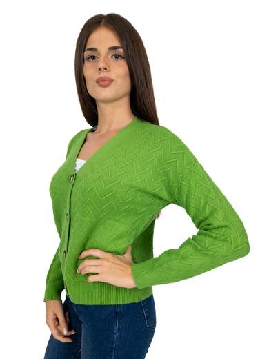 STRABELLO Cardigan Corto Donna Con Bottoni Invernale Scollo A V Da Signora