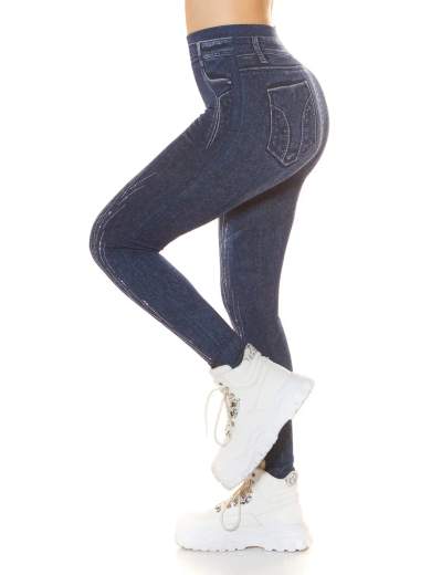 Jeggings a vita alta con glitter Soraya