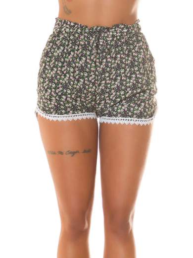 KOUCLA Pantaloncini sexy a vita alta con stampa e pizzo 0000KH1303