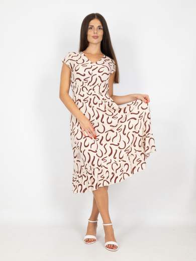Vestito Donna Estivo Da Giorno Femminile Svasato Longuette Casual