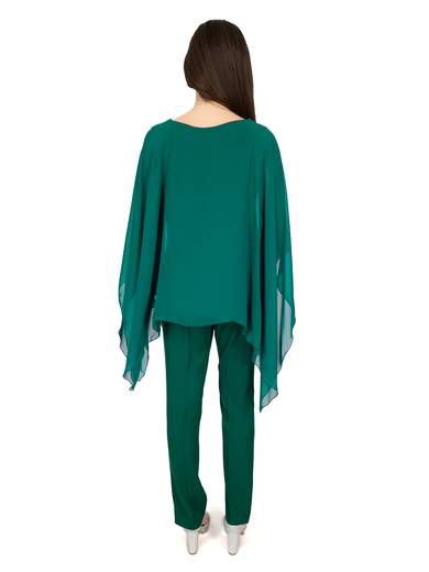 Romeo Gigli Curvy Completo Cerimonia Elegante Donna Curvy con Casacca Mantella e Pantalone R-800