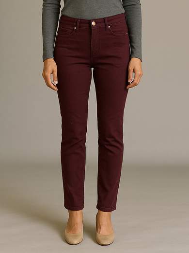 Emanuela Costa Jeans donna in fustagno elasticizzato a 5 tasche vita medio alta gamba dritta EC6833