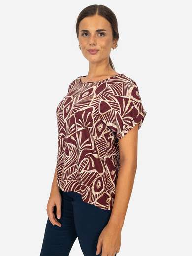 Blusa fantasia donna in viscosa Made in Italy