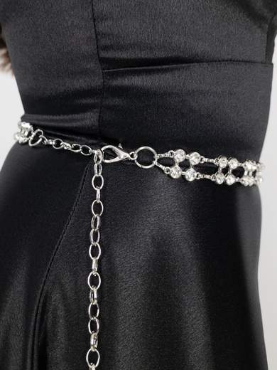 Cintura Gioiello Elegante con Strass e Catenella Regolabile – ZSP-16061