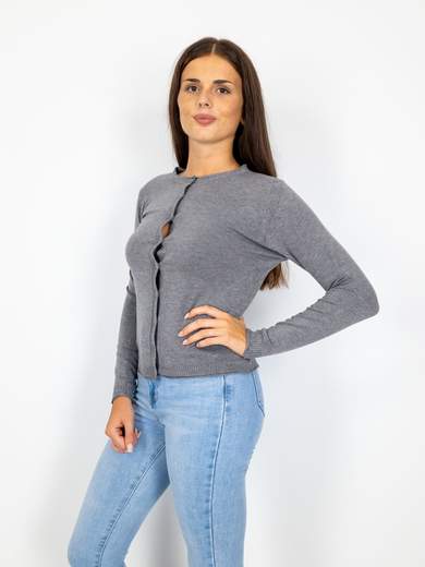 Cardigan Con Bottoni Donna Corto Invernale basico Manica Lunga