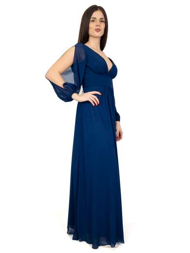 Bianca Brandi Abito Lungo Cerimonia Elegante Stile Impero Per Damigella Con Spacco