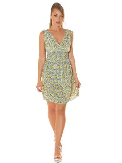 KOUCLA Miniabito estivo con scollo a V e vita arricciata 0000F877