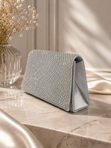 MICHELLE MOON Borsa Pochette Cerimonia Argento Luccicante HD1410-ARGENTO