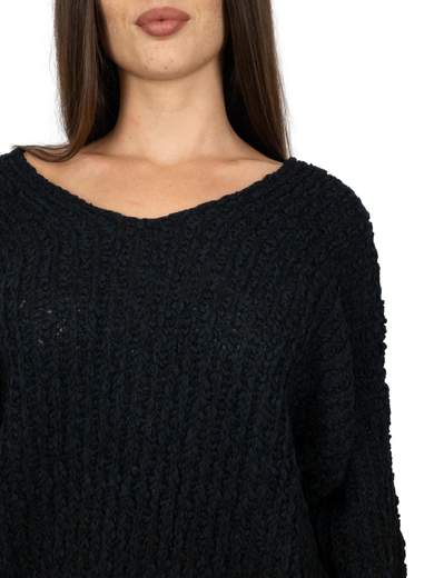 Maglione oversize donna invernale manica lunga e scollo a v