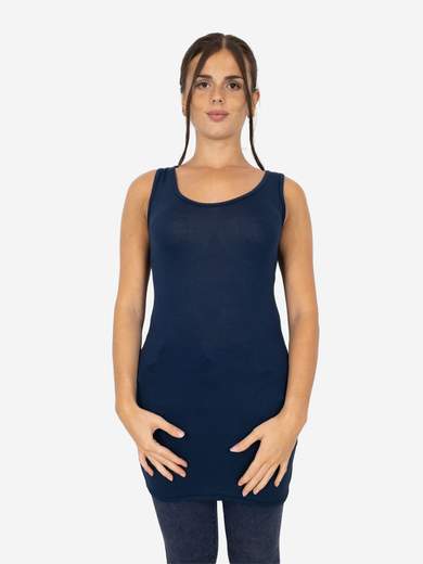 STRABELLO Canotta Donna Slim Fit Lunga in Viscosa – Modello Basic CAN-09