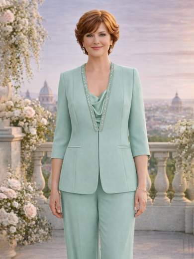 Tailleur tre pezzi da cerimonia con giacca, top e pantalone ssv990