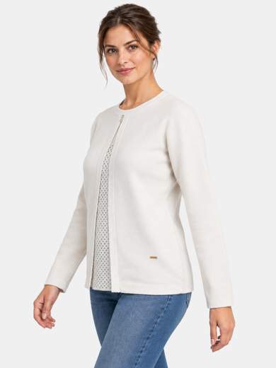 Maglia a girocollo finto twin set con strass